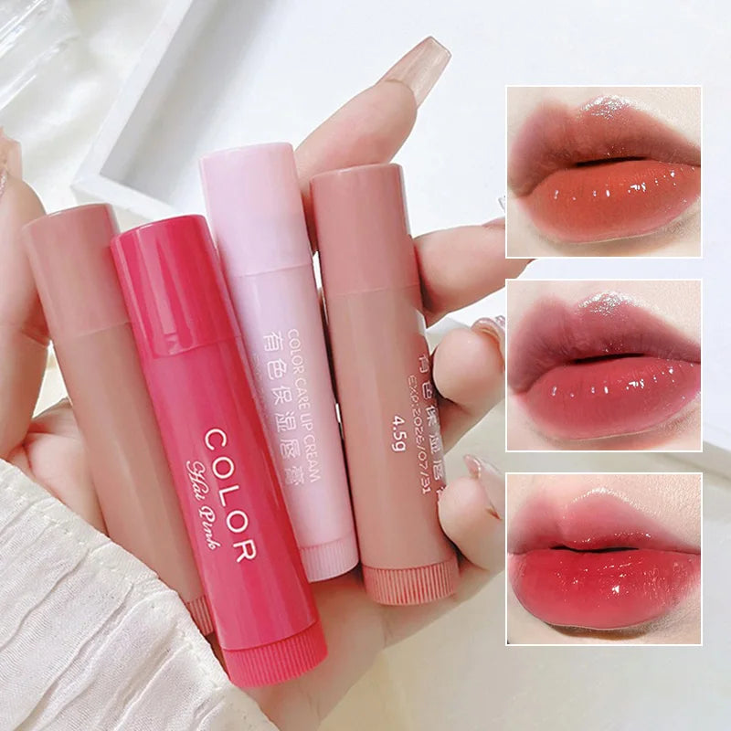HAIPINK 3-Piece Tinted Moisturizing Lip Balm Set Hydrating Fade Lip Lines Prevent Chapping Full Size Nutritious Lip Care