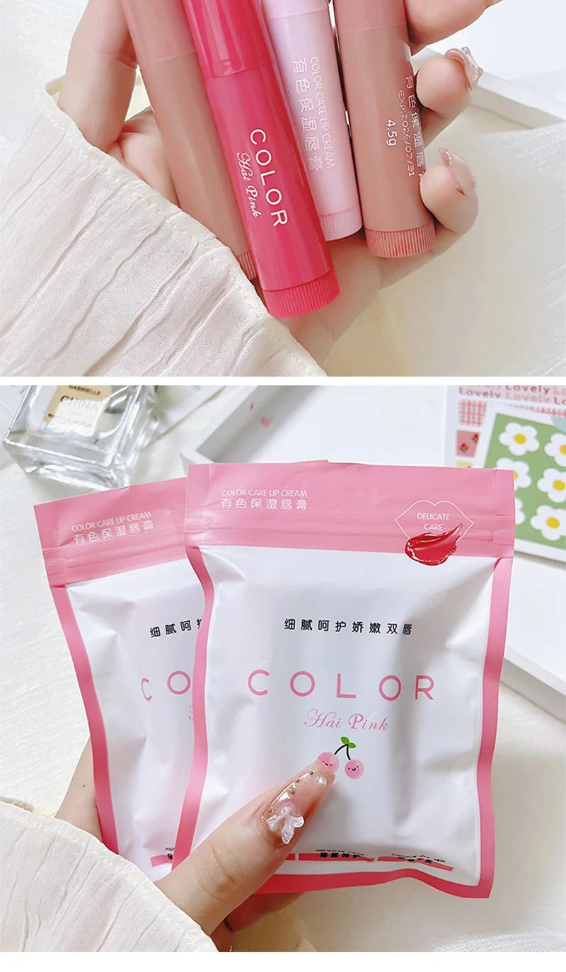 HAIPINK 3-Piece Tinted Moisturizing Lip Balm Set Hydrating Fade Lip Lines Prevent Chapping Full Size Nutritious Lip Care