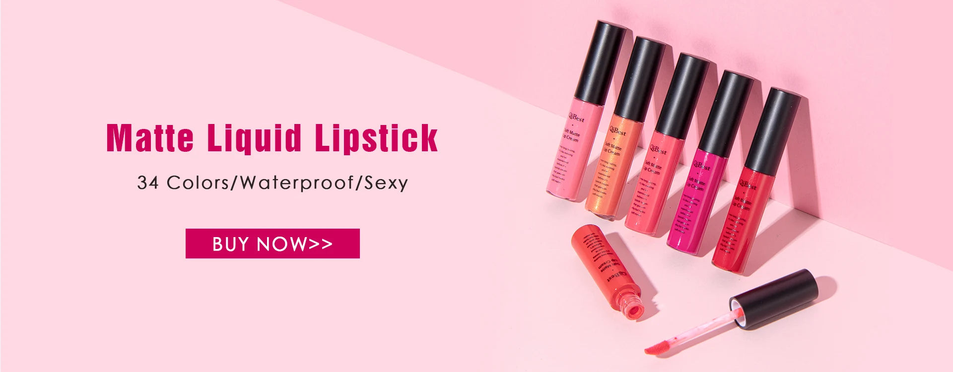 QIBEST 2pcs Matte Velvet Lip Liner Pencil Set Long-Lasting Sexy Red Lipstick Contour Makeup Lip Lipliner Pen Combo Full Size