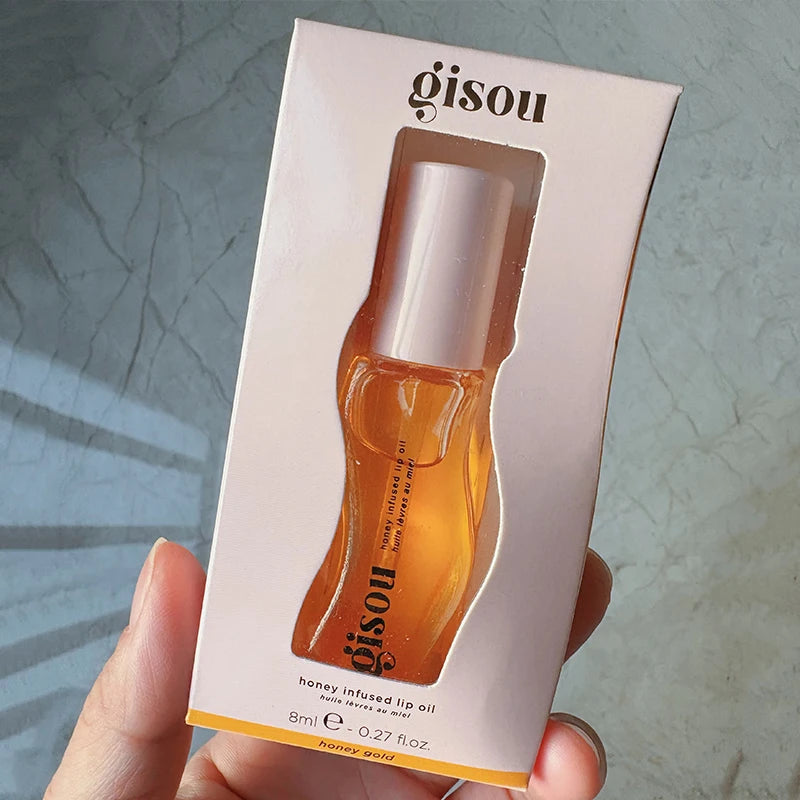 Gisou Moisturizing Lip Balm Cherry Gloss Plumping Exfoliating Lip Oil Care Nutritious Full Size for Luscious Lips