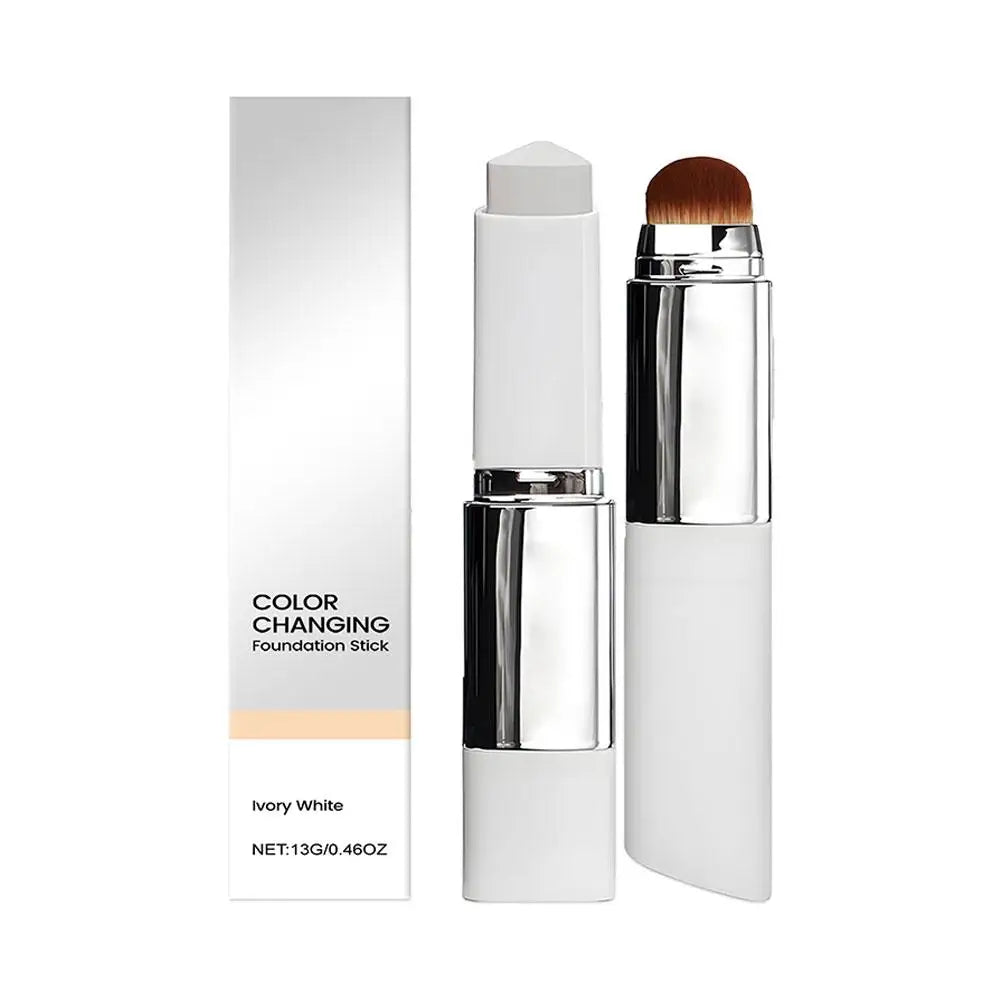 2-in-1 Color-Changing Lightweight Moisturizing Foundation Stick Liquid Brightening for All Skin Types Face Makeup