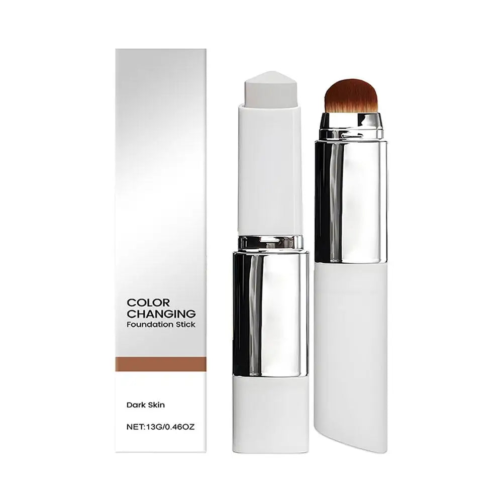 2-in-1 Color-Changing Lightweight Moisturizing Foundation Stick Liquid Brightening for All Skin Types Face Makeup