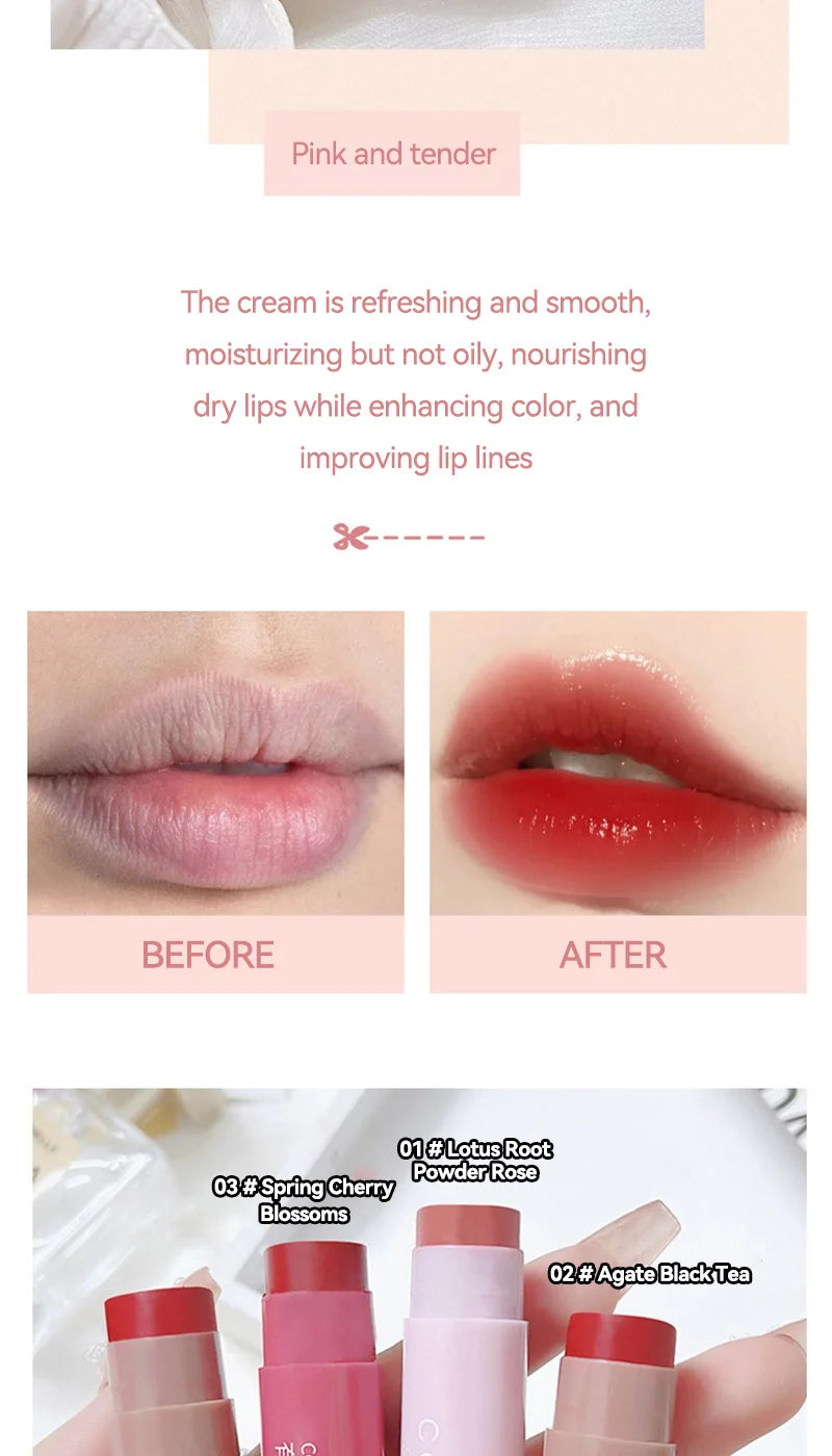 HAIPINK 3-Piece Tinted Moisturizing Lip Balm Set Hydrating Fade Lip Lines Prevent Chapping Full Size Nutritious Lip Care