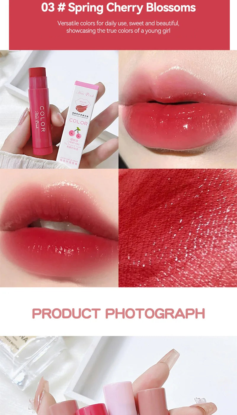 HAIPINK 3-Piece Tinted Moisturizing Lip Balm Set Hydrating Fade Lip Lines Prevent Chapping Full Size Nutritious Lip Care