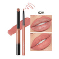 QIBEST 2pcs Matte Velvet Lip Liner Pencil Set Long-Lasting Sexy Red Lipstick Contour Makeup Lip Lipliner Pen Combo Full Size