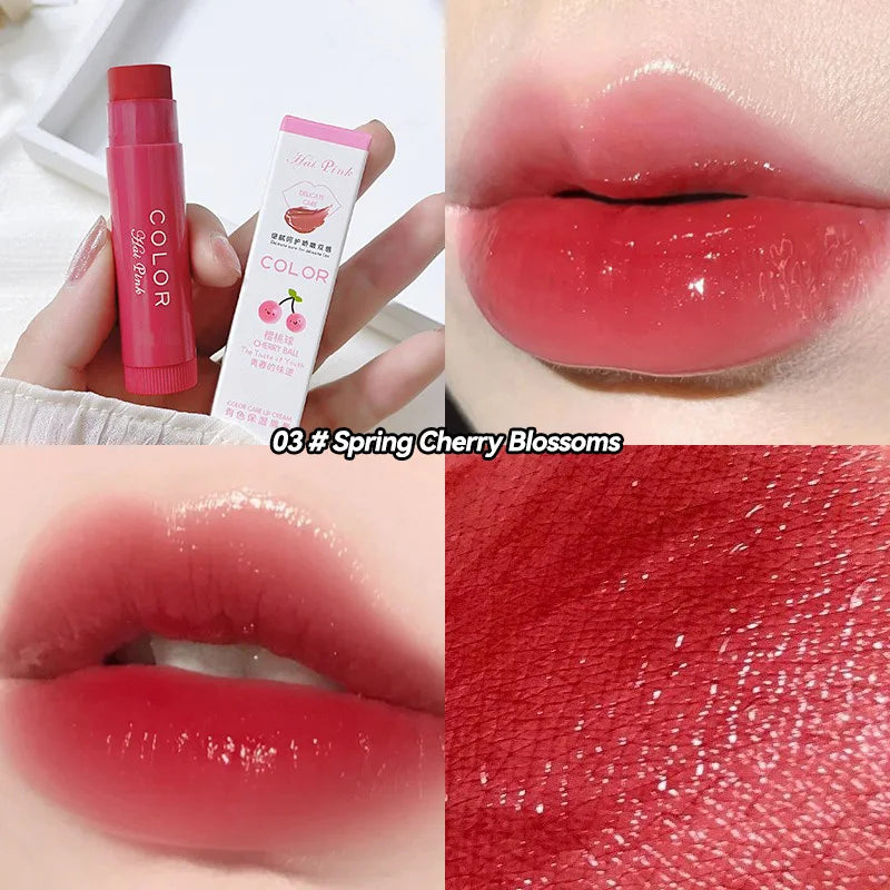 HAIPINK 3-Piece Tinted Moisturizing Lip Balm Set Hydrating Fade Lip Lines Prevent Chapping Full Size Nutritious Lip Care