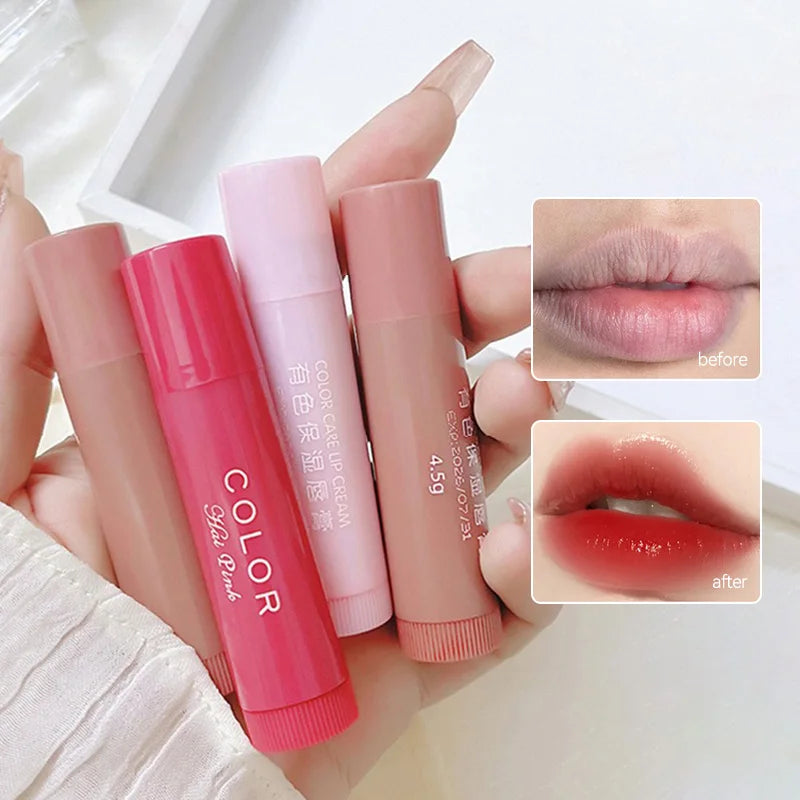 HAIPINK 3-Piece Tinted Moisturizing Lip Balm Set Hydrating Fade Lip Lines Prevent Chapping Full Size Nutritious Lip Care
