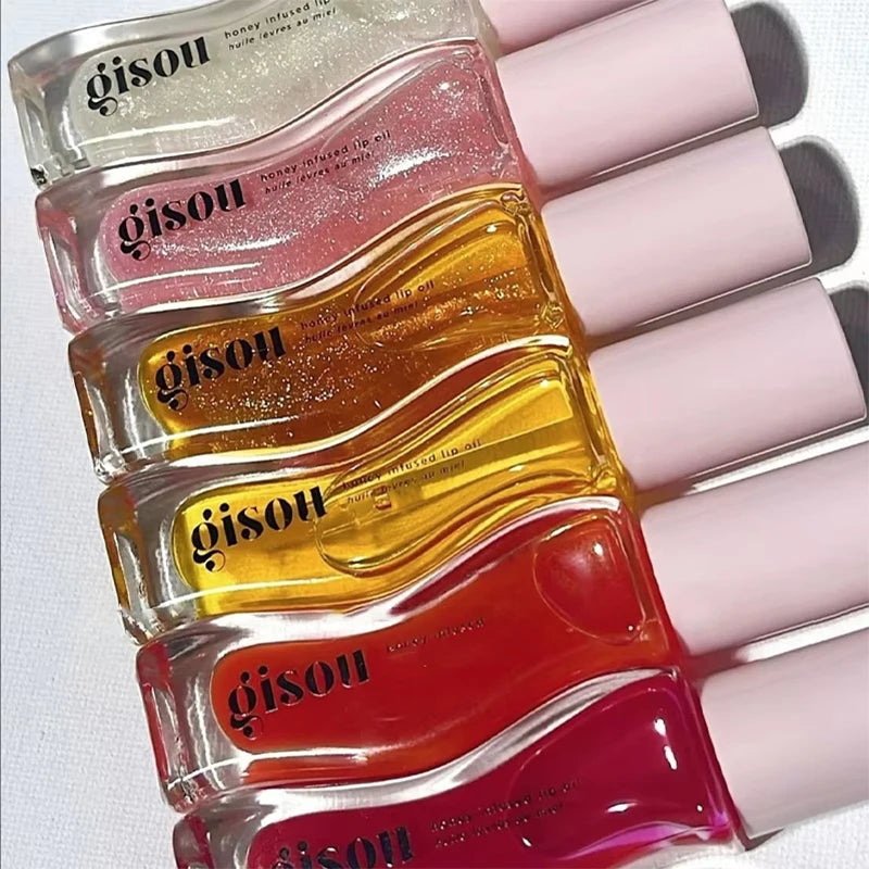 Gisou Moisturizing Lip Balm Cherry Gloss Plumping Exfoliating Lip Oil Care Nutritious Full Size for Luscious Lips