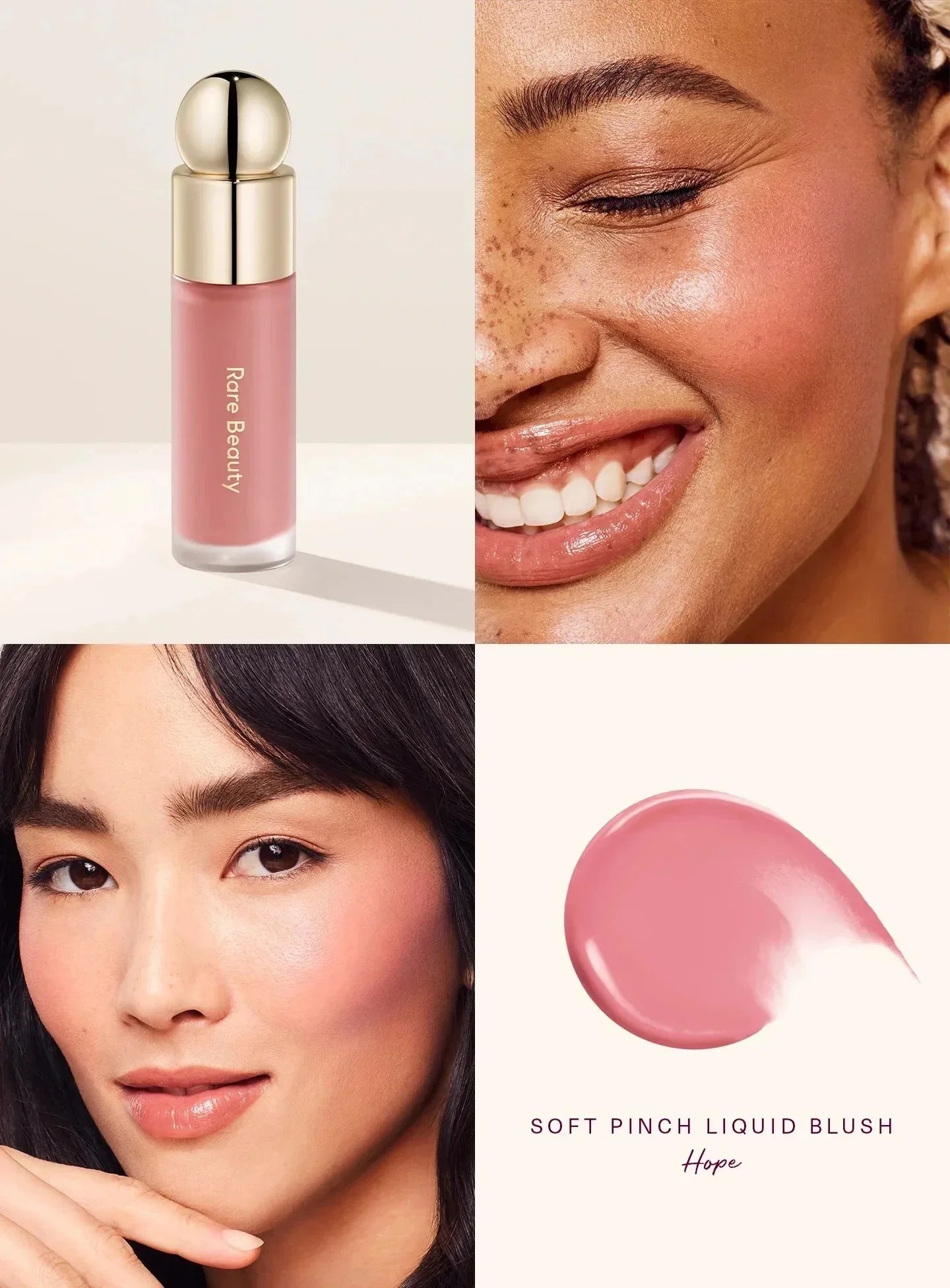 Rare Beauty Grace Liquid Blush - Waterproof Moisture-Enhancing Lipstick Blusher Long-Lasting Hydrating Face Contour Makeup