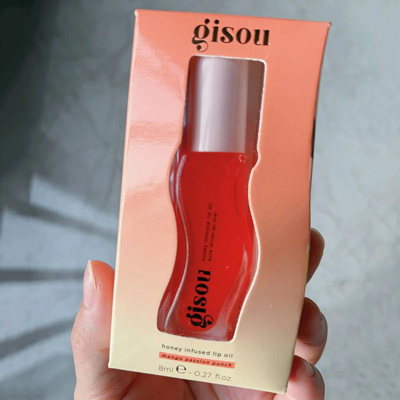 Gisou Moisturizing Lip Balm Cherry Gloss Plumping Exfoliating Lip Oil Care Nutritious Full Size for Luscious Lips
