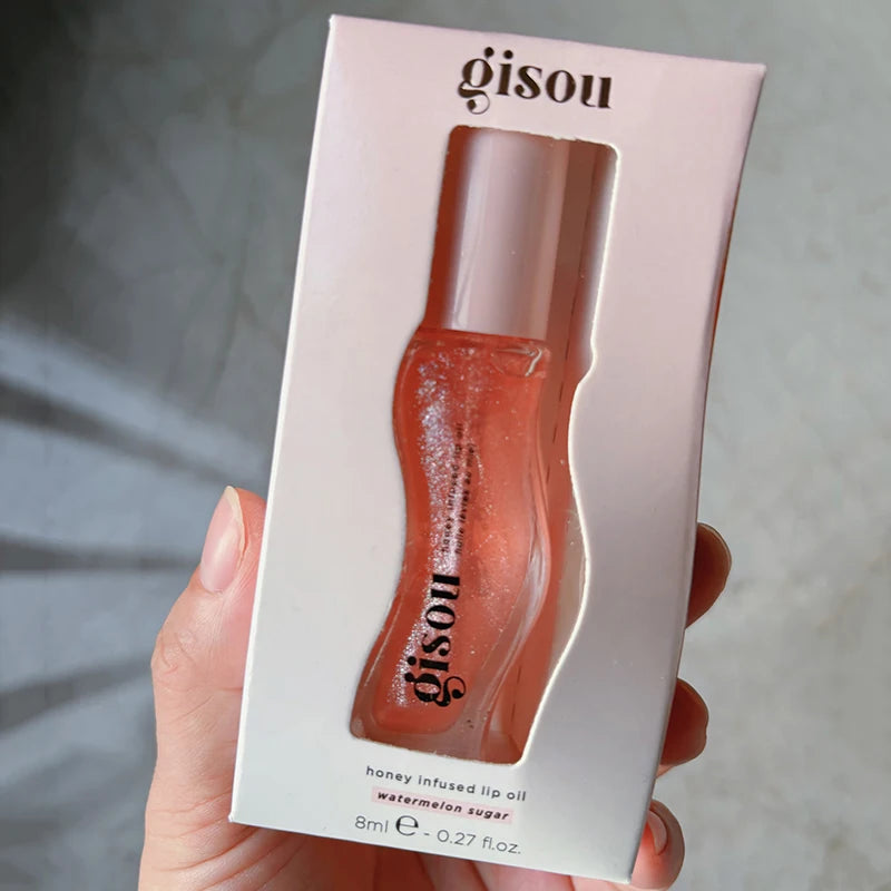 Gisou Moisturizing Lip Balm Cherry Gloss Plumping Exfoliating Lip Oil Care Nutritious Full Size for Luscious Lips