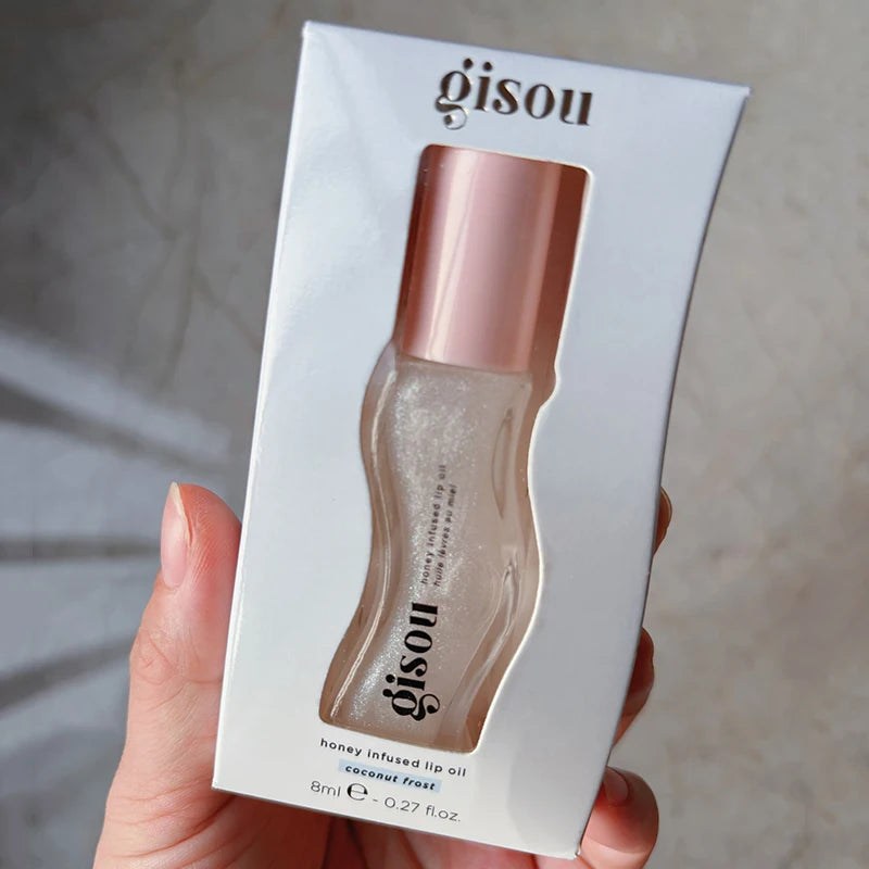 Gisou Moisturizing Lip Balm Cherry Gloss Plumping Exfoliating Lip Oil Care Nutritious Full Size for Luscious Lips