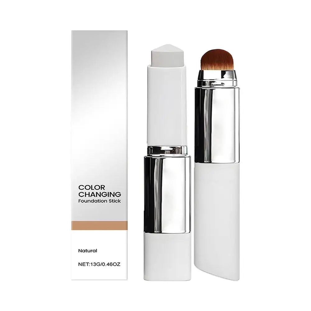 2-in-1 Color-Changing Lightweight Moisturizing Foundation Stick Liquid Brightening for All Skin Types Face Makeup