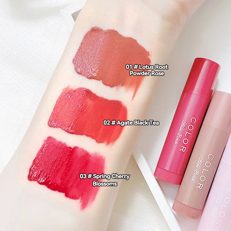 HAIPINK 3-Piece Tinted Moisturizing Lip Balm Set Hydrating Fade Lip Lines Prevent Chapping Full Size Nutritious Lip Care